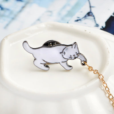 Broche de Gatito Anime con Perla - Accesorio de Moda Kawaii - Image 4