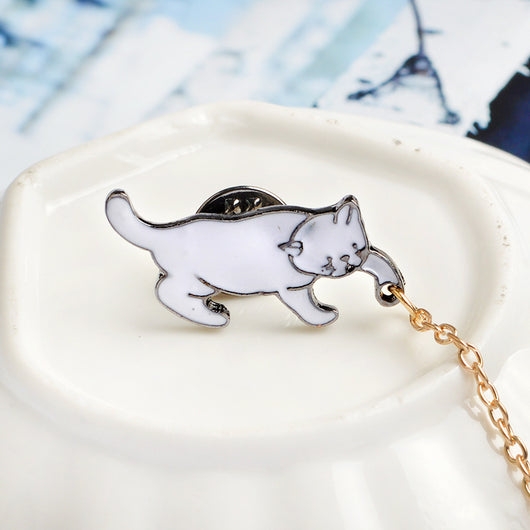 Broche de Gatito Anime con Perla - Accesorio de Moda Kawaii - Image 4
