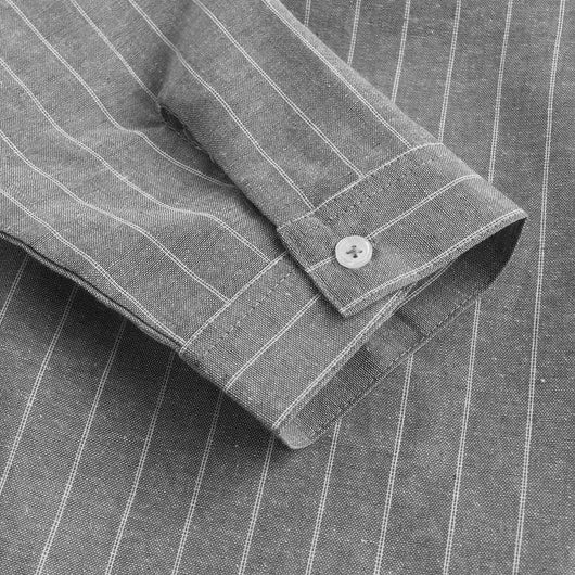 Camisa de Lino a Rayas con Manga Tres Cuartos para Hombre - Image 10