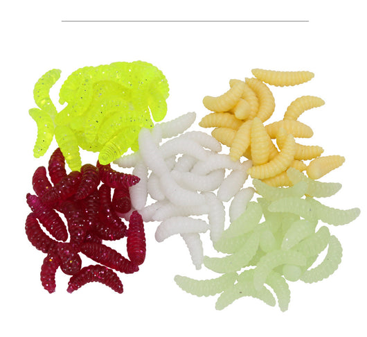 50 Piezas de Carnada Artificial Blanda tipo Larva para Pesca - Image 9