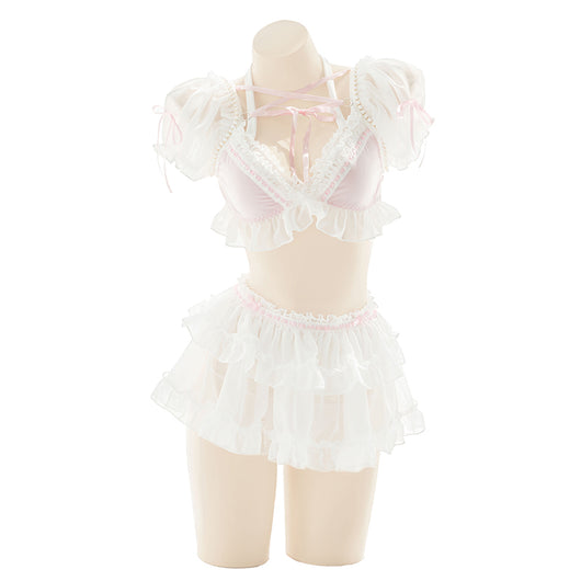 Conjunto de Lencería Pearl Sweetheart con Falda - Image 5