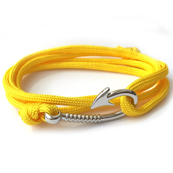 Pulsera de Supervivencia con Ancla y Anzuelo - Cuerda Náutica Ajustable