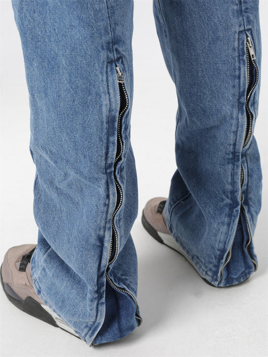 Jeans Hip-hop con Pentagrama y Cierre Lateral para Hombre - Image 14
