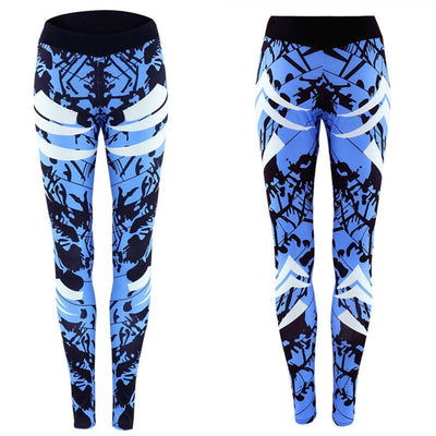Leggins Deportivos Ajustados Estampados Azul Marino - Image 4