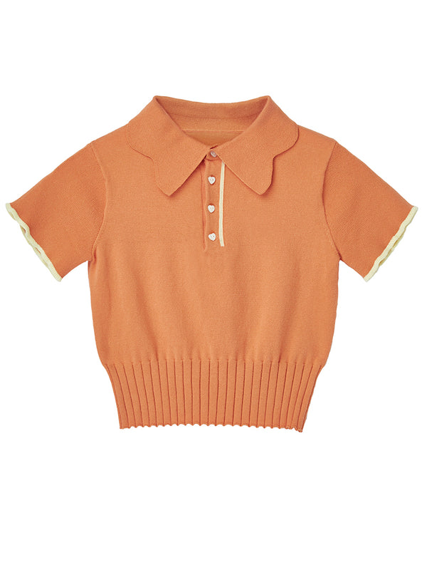 Polo de Punto con Cuello Tejido