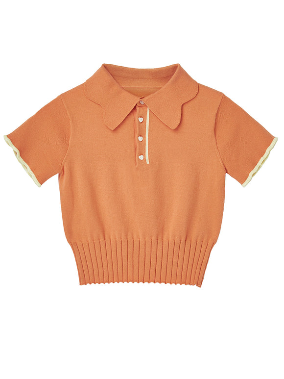 Polo de Punto con Cuello Tejido