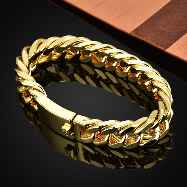 Pulsera de Acero Titanio con Doble Hebilla de Seguridad