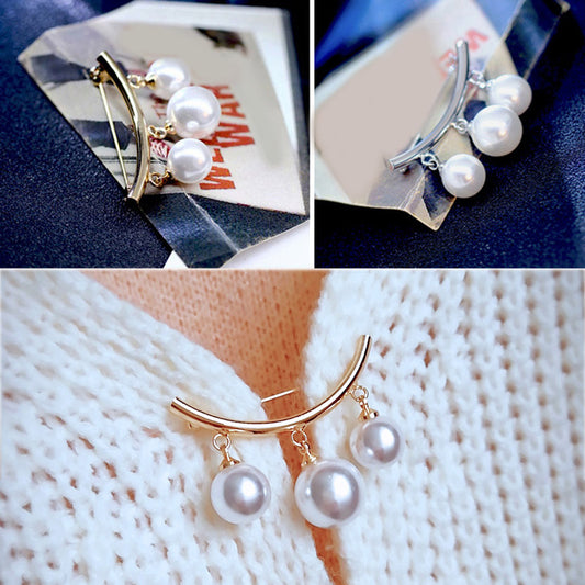 Broche de Seguridad con Perlas - Cierre Ajustable para Suéteres y Cardigan