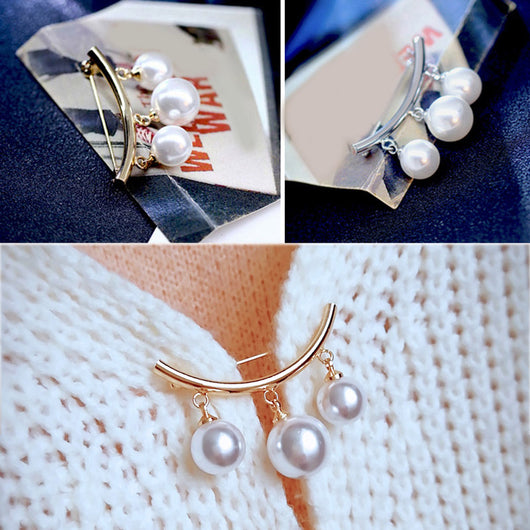 Broche de Seguridad con Perlas - Cierre Ajustable para Suéteres y Cardigan