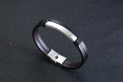 Pulsera de Acero Inoxidable y Cuero - Image 17