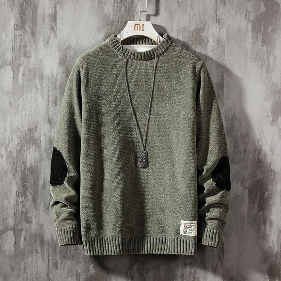 Suéter Holgado Cuello Redondo para Hombre - Pullover Casual Versátil