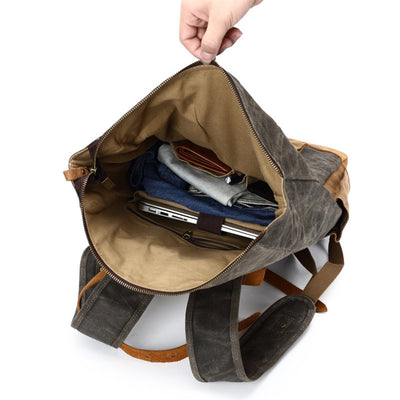 Bolsa Vintage de Cuero y Lona para Laptop - Estilo Profesional - Image 15