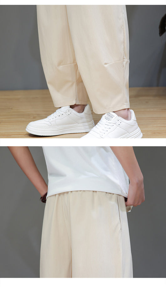 Pantalones Cortos de Verano Hombre - Seda de Hielo Ligeros Pierna Ancha - Image 22