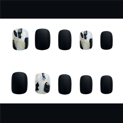 Uñas Postizas Efecto Vidrio Esmerilado Negro - Image 7