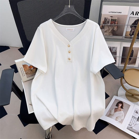 Blusa Talla Grande Escote V Suelta Efecto Adelgazante - Image 3