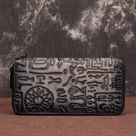 Cartera Clutch Oracle de Cuero Vintage para Mujer