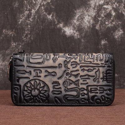 Cartera Clutch Oracle de Cuero Vintage para Mujer
