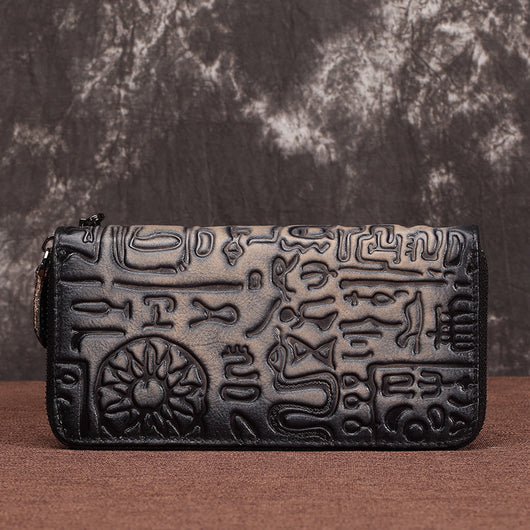 Cartera Clutch Oracle de Cuero Vintage para Mujer