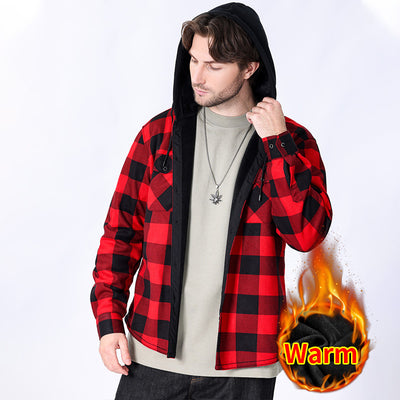 Camisa Cuadros con Capucha y Forro Polar para Hombre - Image 3