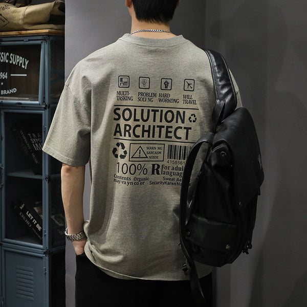 Camiseta Manga Corta con Estampado Vintage Desgastado