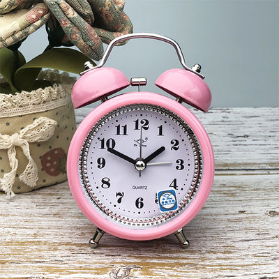 Reloj Despertador Metal con Campana y Lámpara Nocturna para Mesita - Image 4
