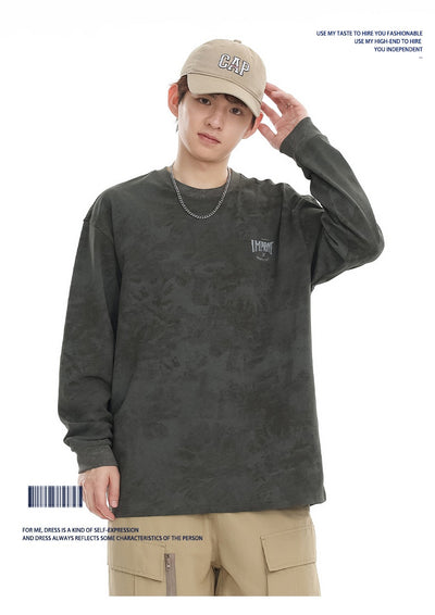 Playera Oversized Manga Larga Tie-Dye Retro Estilo Vintage - Image 17