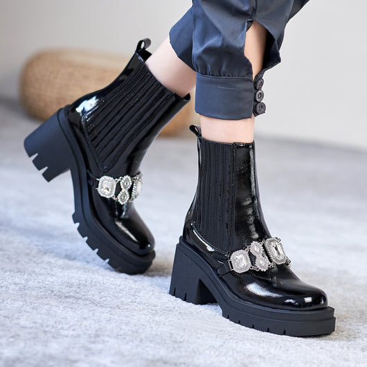 Botas Knight de Tacón Alto con Suela Gruesa para Mujer - Image 11