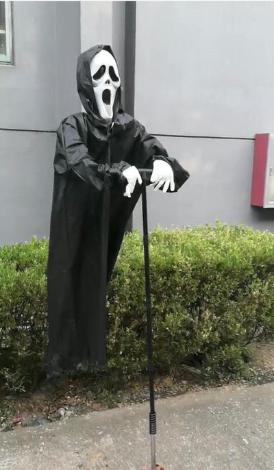 Adorno de Hierro Calavera Fantasma Gritando Decoración Halloween Aterradora