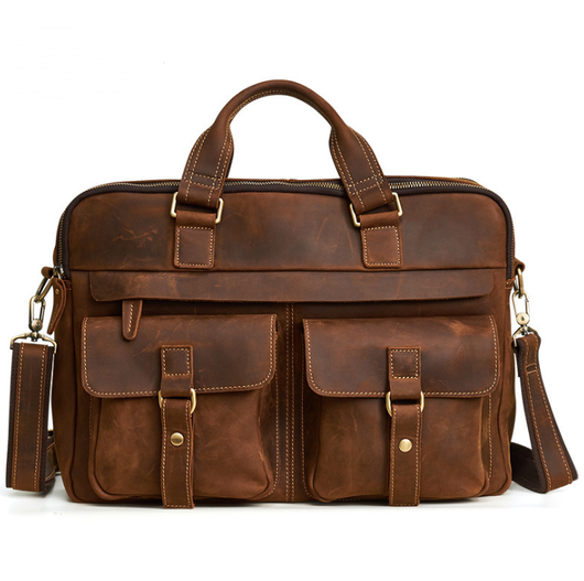 Maletín Ejecutivo de Cuero Genuino - Bolsa Retro para Laptop 15.6 Pulgadas - Image 9