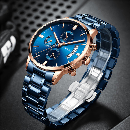 Reloj de Acero Inoxidable para Hombre con Correa de Seis Pasadores Personalizables