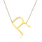 Fabulous Rose Dorado Plated Stainless Steel Initial Letter Pendant Necklace Dorado R