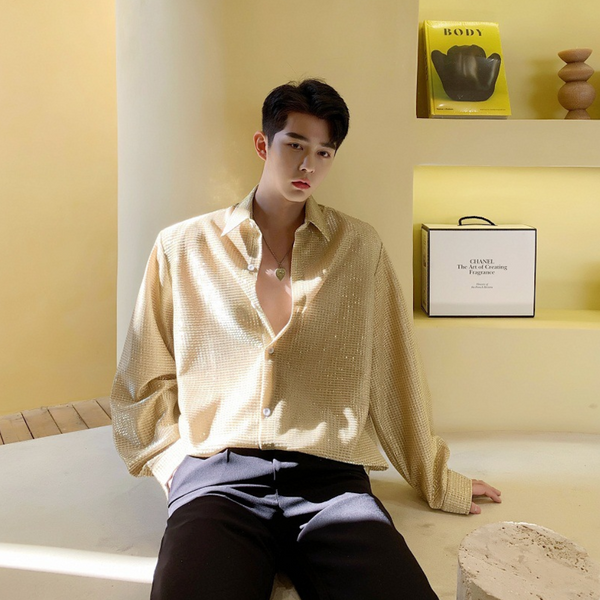 Camisa de Manga Larga Coreana Premium con Elegancia Minimalista