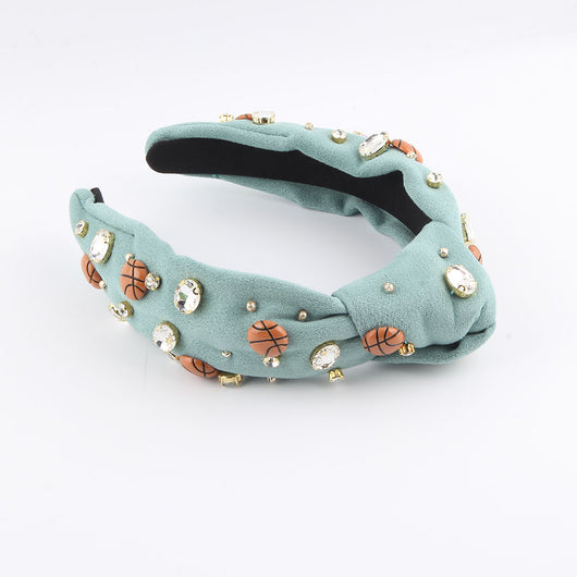 Diadema Anudada con Diamantes de Tela Verde Estilo Europeo y Americano - Image 7