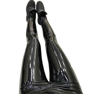 Pantalones de Cuero Ajustados de Cintura Alta - Image 4