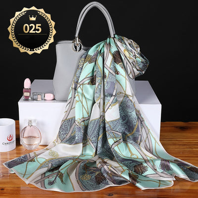 Chal Otoño Invierno Mujer Satén Liso Crepe Elegante - Image 9