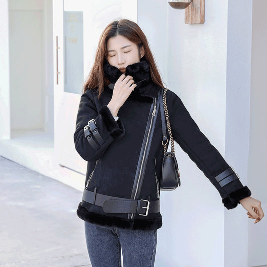 Abrigo Acolchado de Invierno para Mujer con Forro de Lana Sherpa
