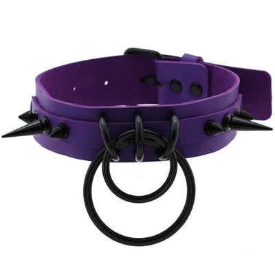Collar Choker Punk con Remaches y Hebilla - Unisex Negro - Image 2