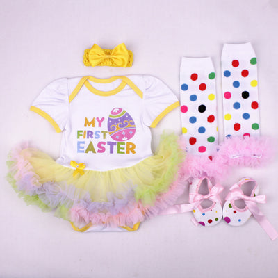 Conjunto de Vestido para Bebé de Cuatro Piezas - Image 4