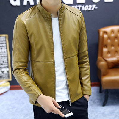 Chaqueta de Cuero PU para Motocicleta con Cuello de Pie Hombre - Image 12