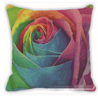 Funda de almohada lino con patrón geométrico colorido para sofá y auto - Image 3
