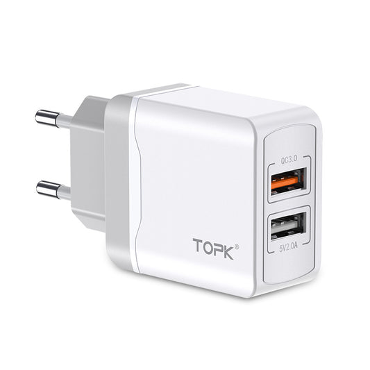 Cargador Rápido Dual USB Quick Charge 3.0 de 18W