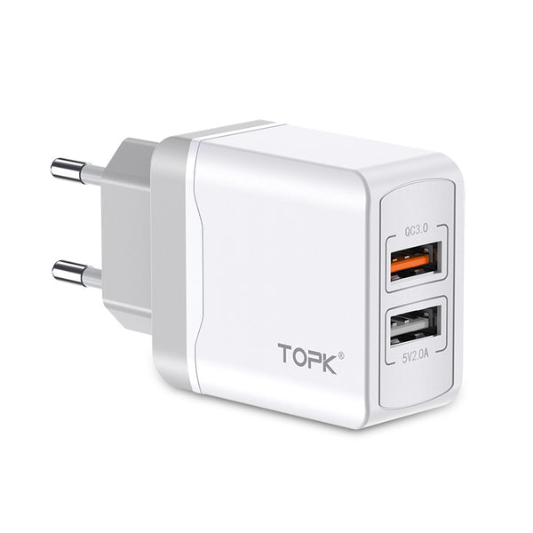Cargador Rápido Dual USB Quick Charge 3.0 de 18W