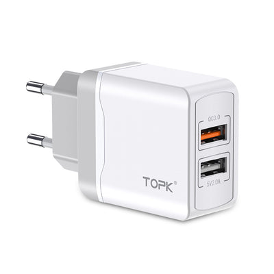 Cargador Rápido Dual USB Quick Charge 3.0 de 18W