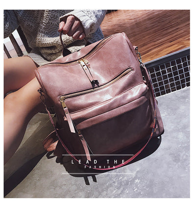 Mochila de Cuero Vintage con Gran Capacidad - Image 3