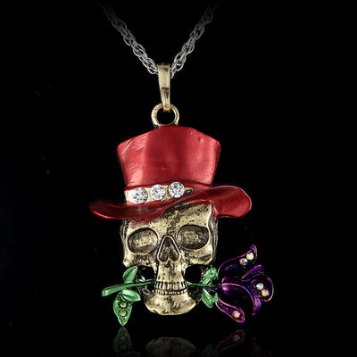 Collar de Calavera Vintage Engastado en Diamantes