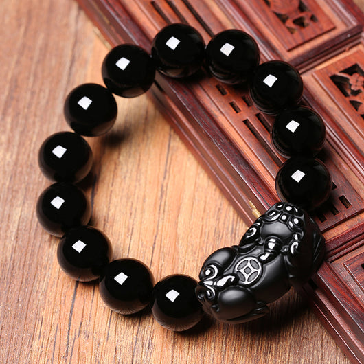 Pulsera de Obsidiana Negra Natural para Hombre y Mujer - Joyería de Parejas - Image 4