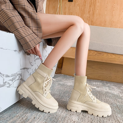 Botas Martin Cortas Transpirables Antideslizantes Estilo Británico para Mujer - Image 9