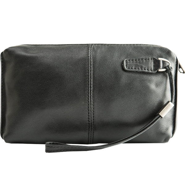 Bolso de Mano de Cuero Vacuno Premium con Cierre de Cremallera