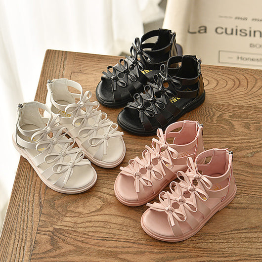 Sandalias Romanas de Cuero Suave para Niñas - Comodidad de Verano - Image 2