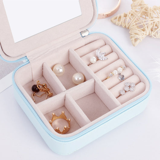 Organizador de Joyas Portátil con Compartimentos y Cierre - Caja de Viaje para Anillos y Aretes - Image 3